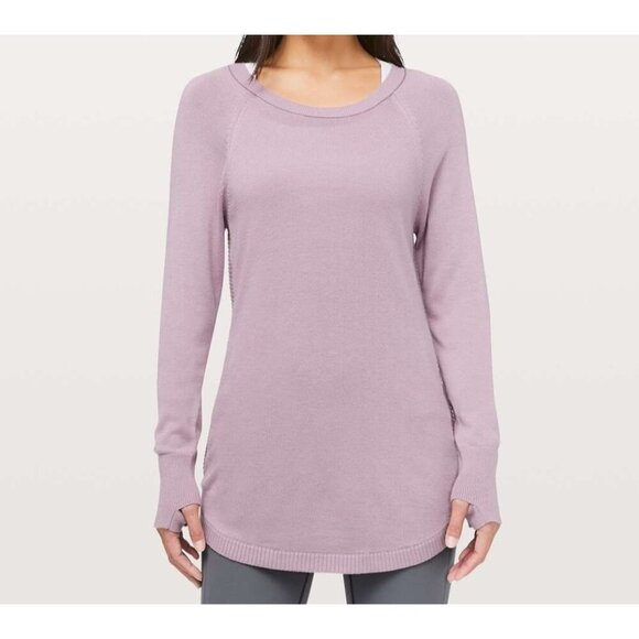 Lululemon Hello Aloe Antoinette Purple Pullover Sweater Womens Size 2 Thumbholes